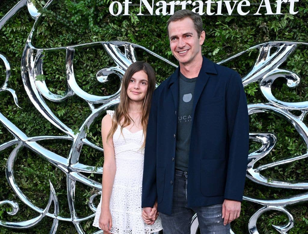 Briar Rose Christensen and Hayden Christensen at the Lucas Museum of Narrative Art Opening Night Gala on September 19, 2026 in Los Angeles, California.