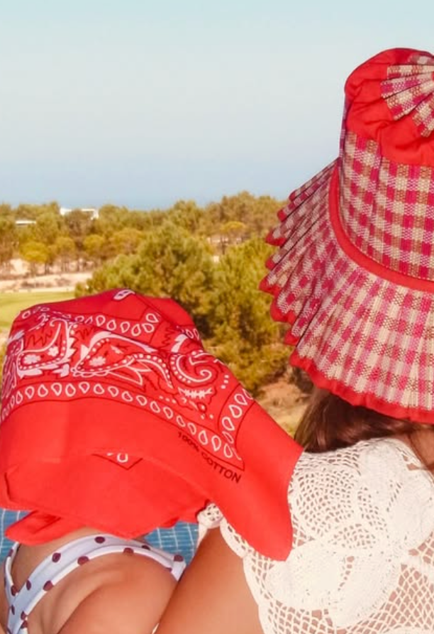 Millie and her baby girl twinned in red