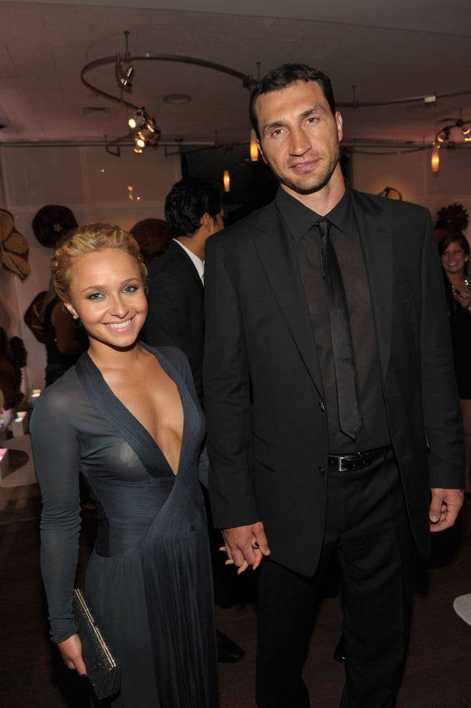 Hayden Panettiere  holding hands with Wladimir Klitschko