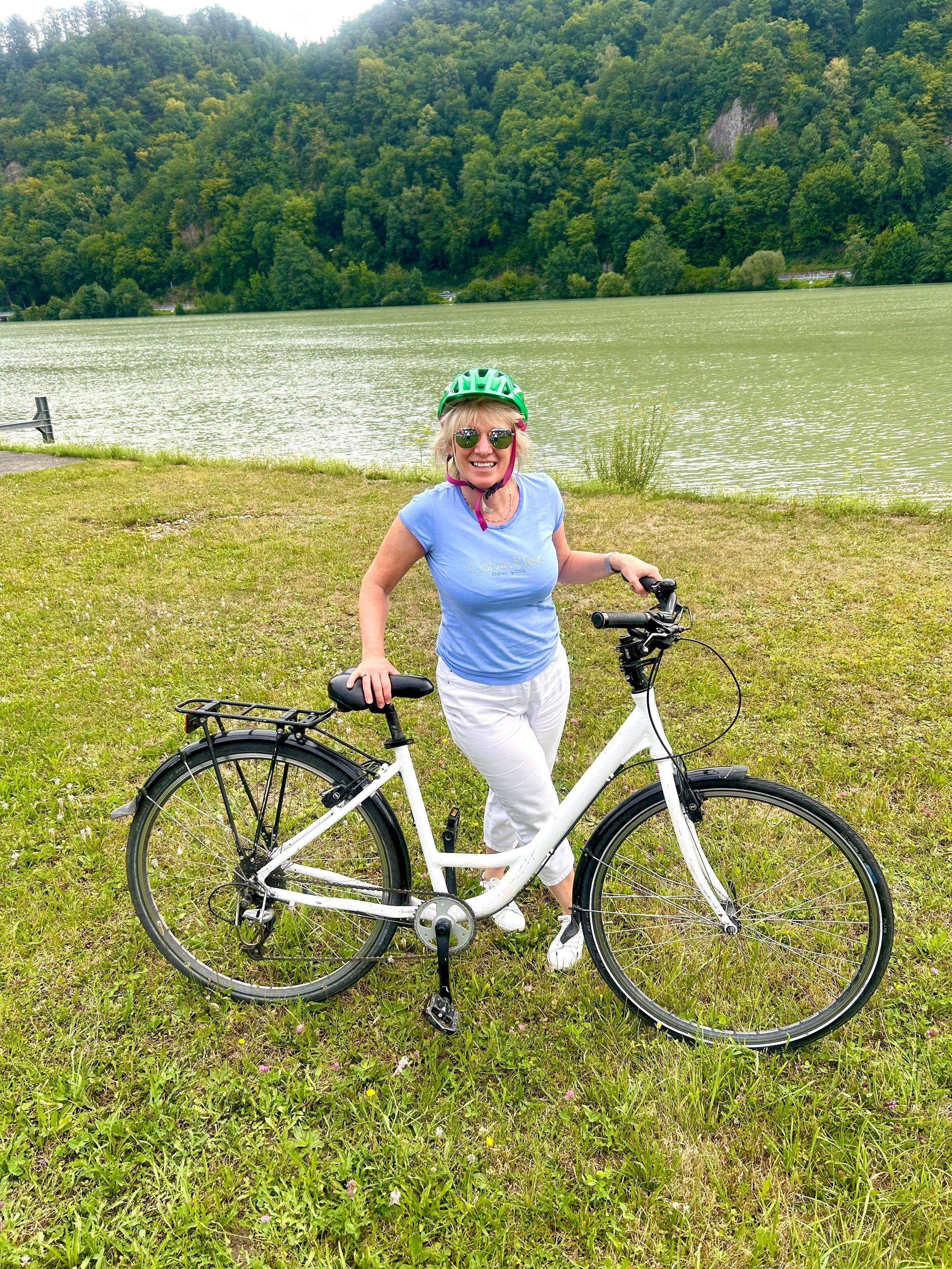 'A group of us pedalled off on a 20-mile cycle ride along the riverside tow path, past carpets of lush meadows sprinkled with cow parsley'