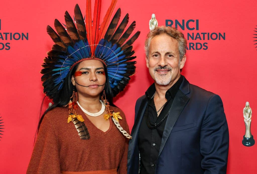 Chief Juma Xipaia and Richard Ladkani attend the 30th RNCI Red Nation Awards at The Beverly Hilton on November 16, 2025 in Beverly Hills, California. (