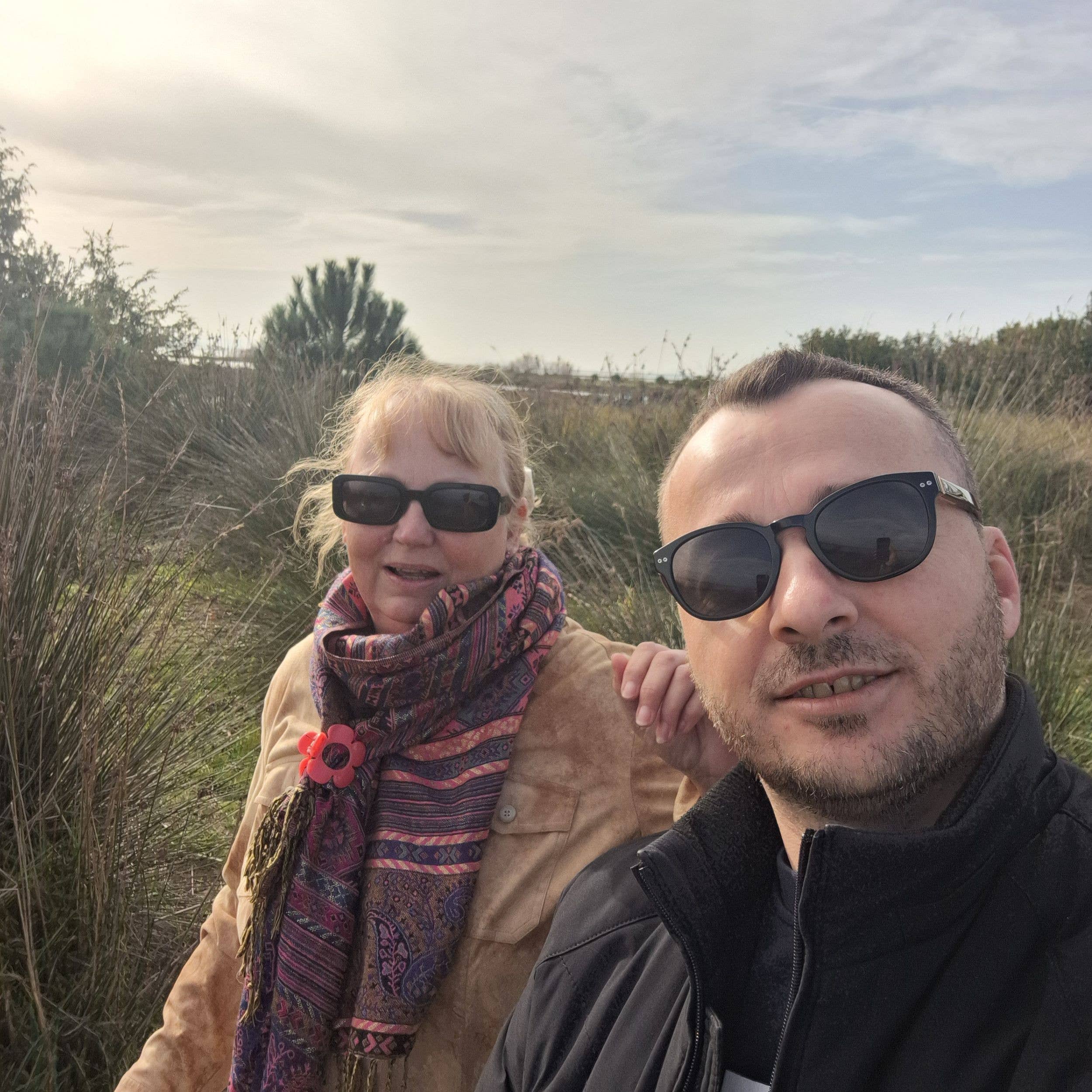 Heidi in Albania with tour guide, Eri