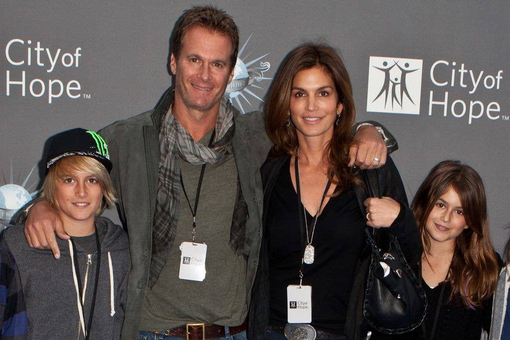 Rande Gerber, Cindy Crawford and their children Presley Gerber and Kaia Gerber.
