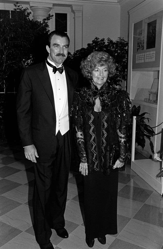 Tom Selleck and his mother, Martha Selleck, attend an event at the White House in Washington, D.C., on November 16, 1988.