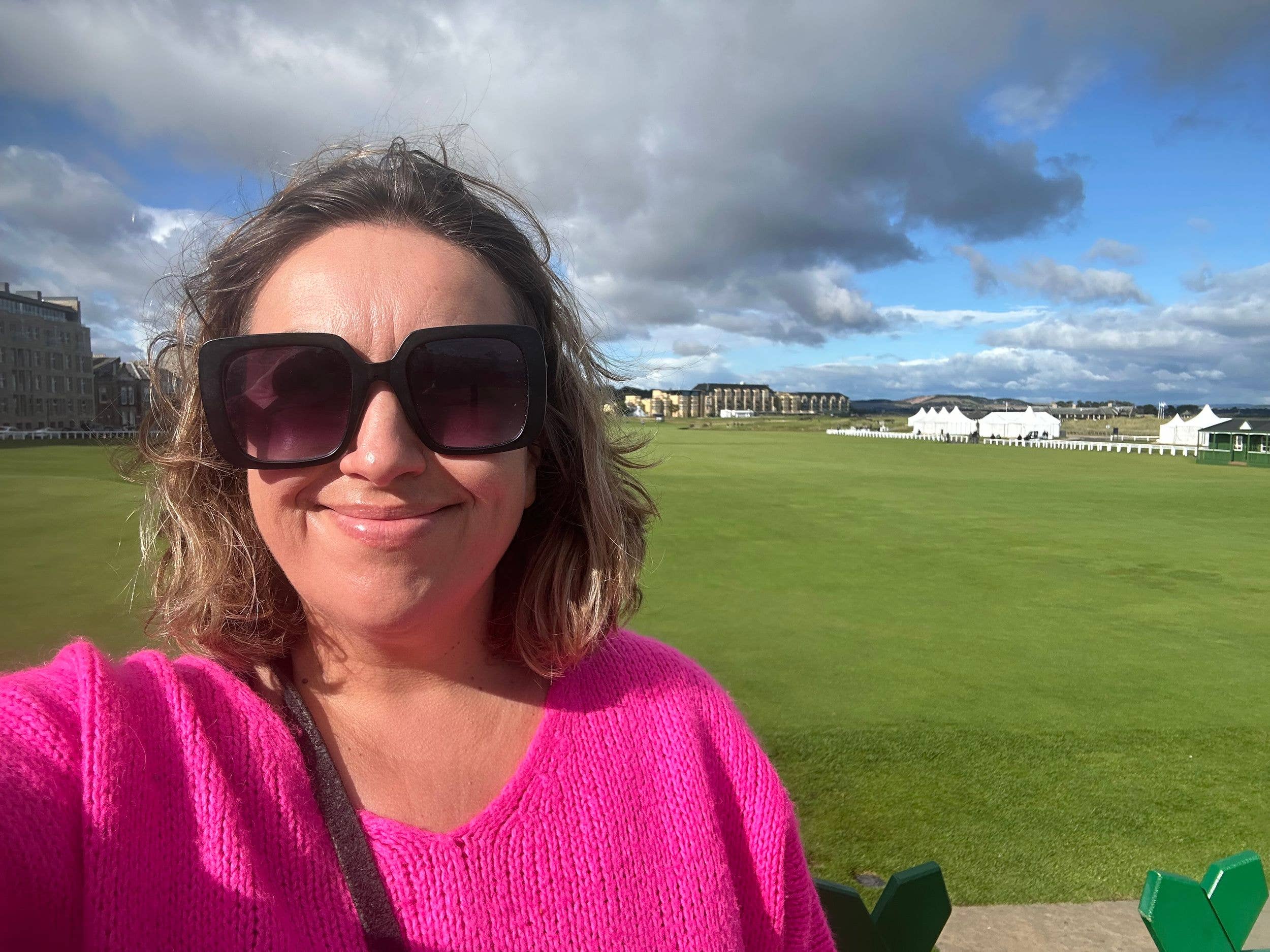 Sally snapped the obligatory photo by the legendary course