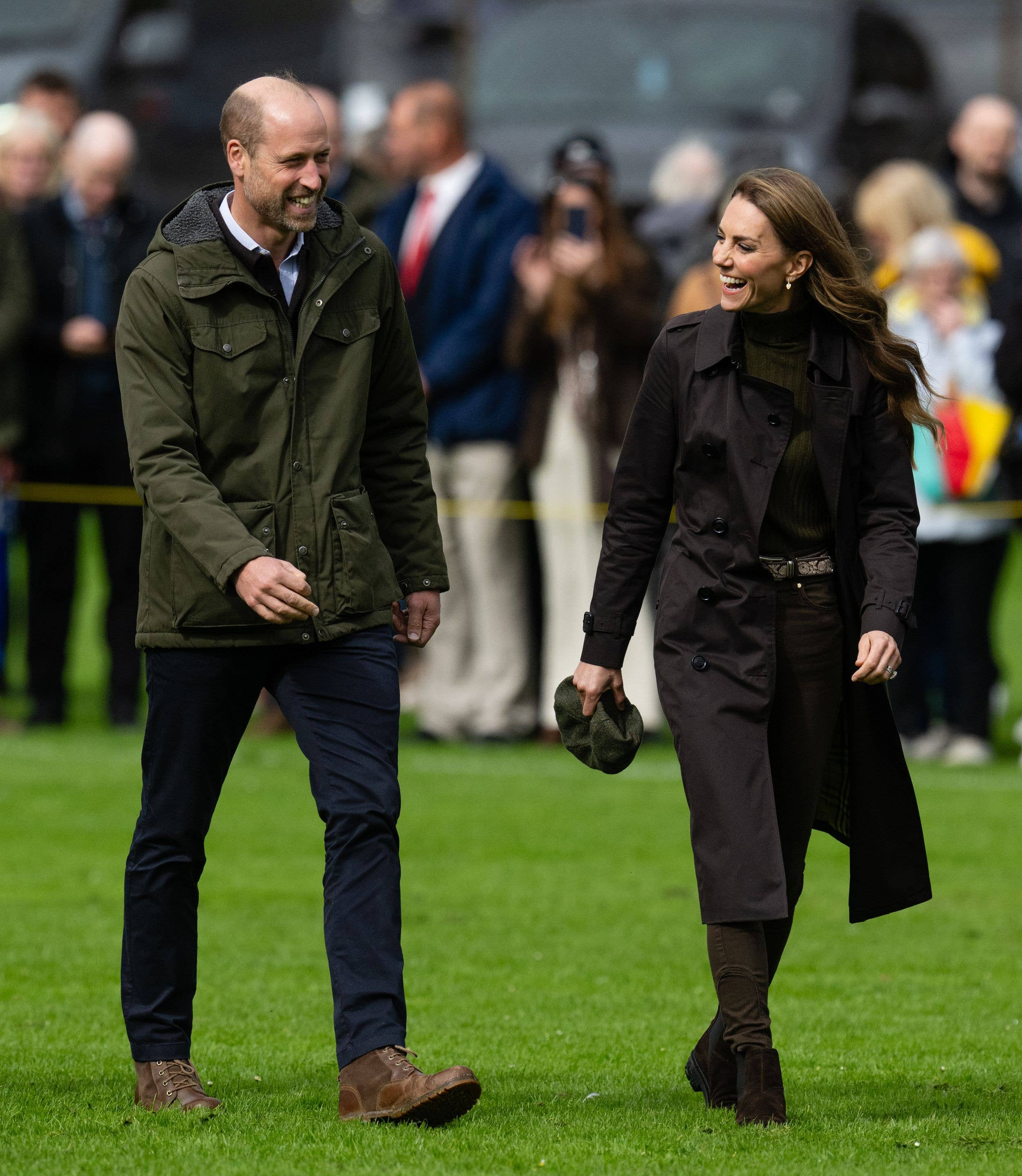 Prince William, Prince of Wales and Catherine, Princess of Wales visit Bute Shinty Club during a royal visit to the Isle of Bute on September 17, 2026