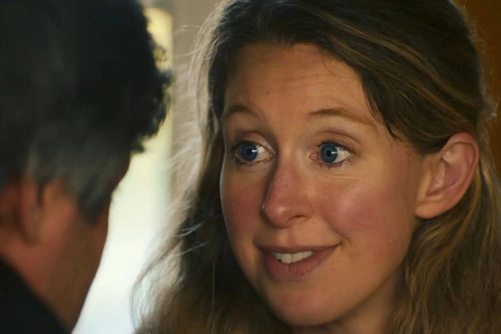 Elizabeth Holmes face in You Can See Everything'