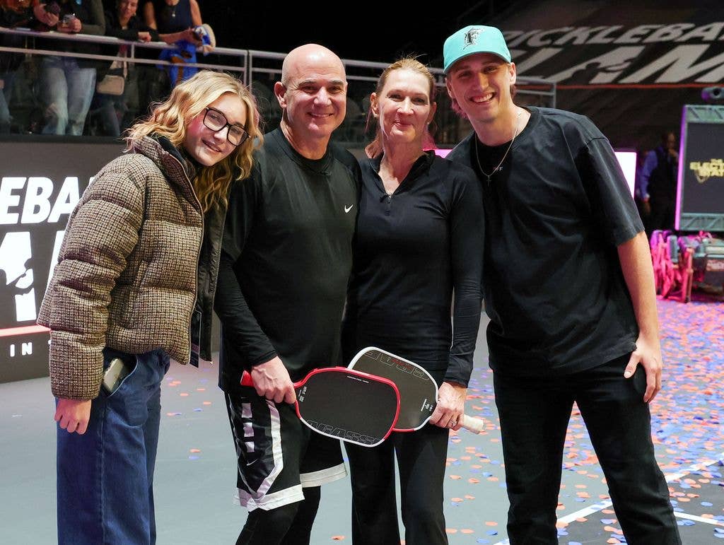The tennis power couple with their two children Jaz and Jaden