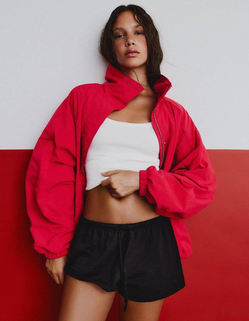 Bershka Oversized Nylon Batwing Sleeve Jacket