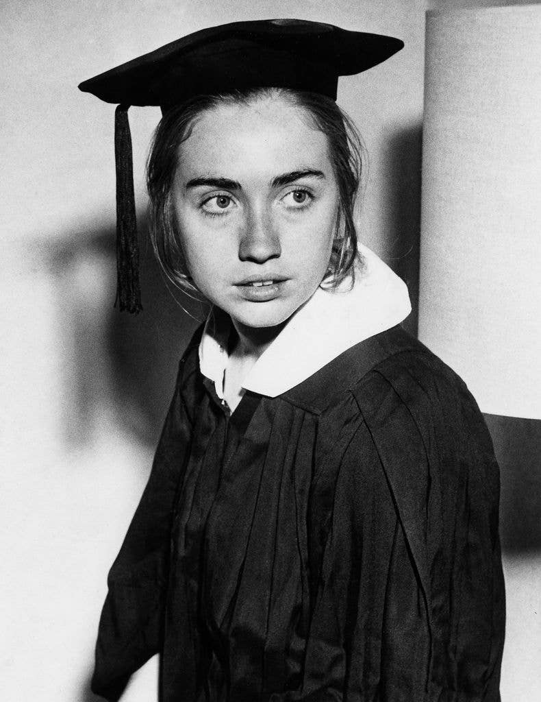 Hillary Clinton pictured as a Wellesley College Senior in 1969.
