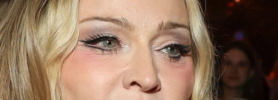 close up on madonna's eye makeup