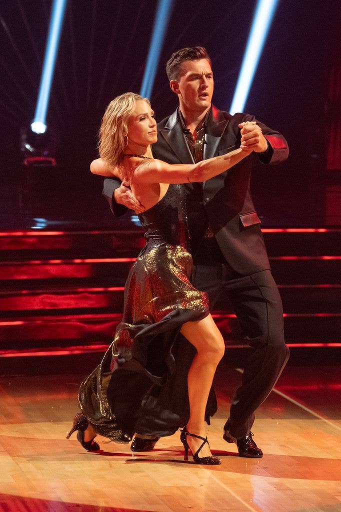 SHARNA BURGESS, TYLER CAMERON ON DANCING WITH THE STARS (Photo by Eric McCandless/Disney via Getty Images)