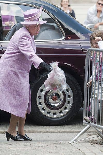 the queen slip up in public