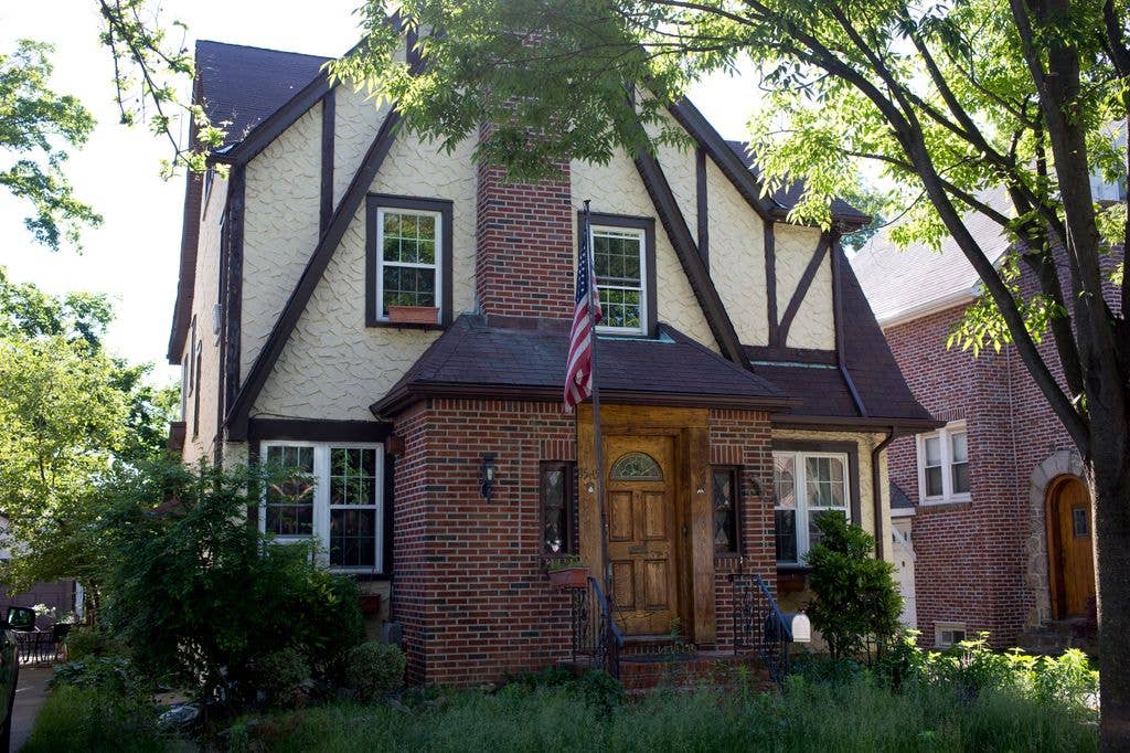 Donald Trump's early childhood home is lies unoccupied in the well kept neighborhood of Jamaica Estates on June 4, 2017 in Queens, New York. A foreign investor has purchased the home and there has been speculation that it will become a historical site.