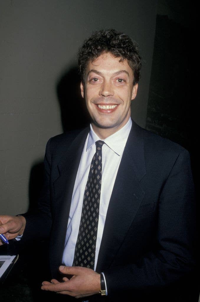 Actor Tim Curry being photographed on February 5, 1988 at the Pantages Theater in Hollywood, California.