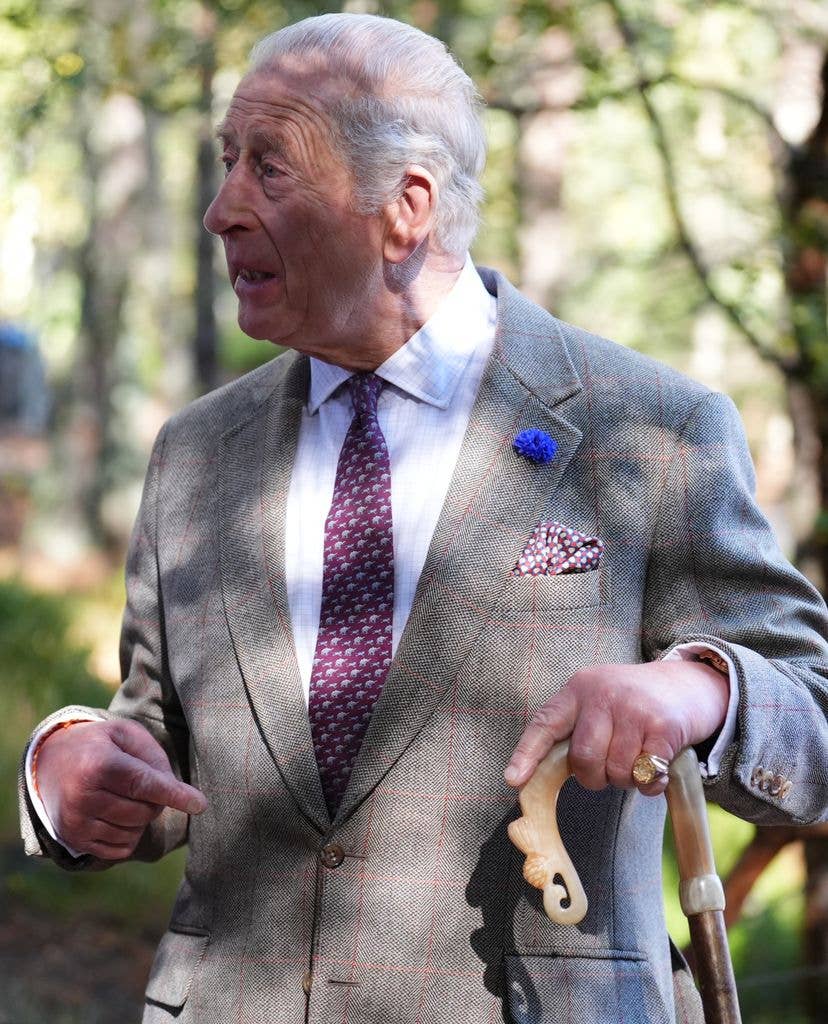 King Charles III meets the community leaders, firefighters, volunteers and landowners who played a vital role in containing the Glenmore and Abernethy wildfire in July and August, which burned more than 3,300 hectares of land