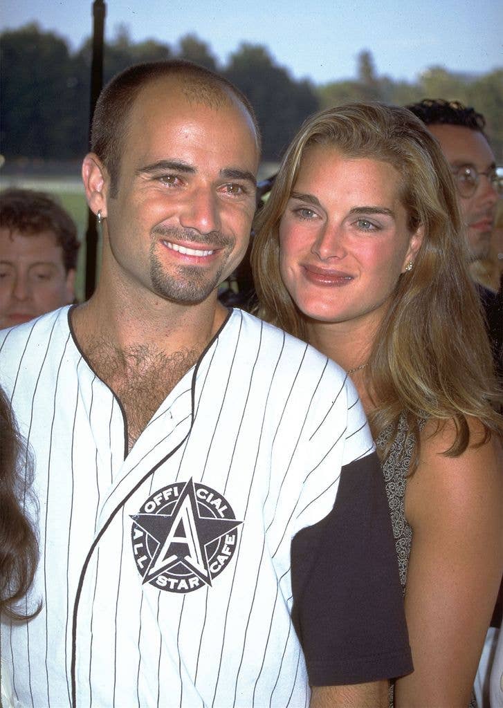 brooke shields andre agassi baseball game