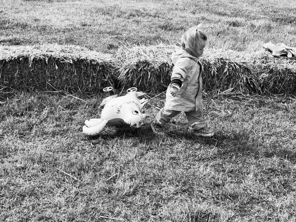 The family enjoyed spending time together in the countryside